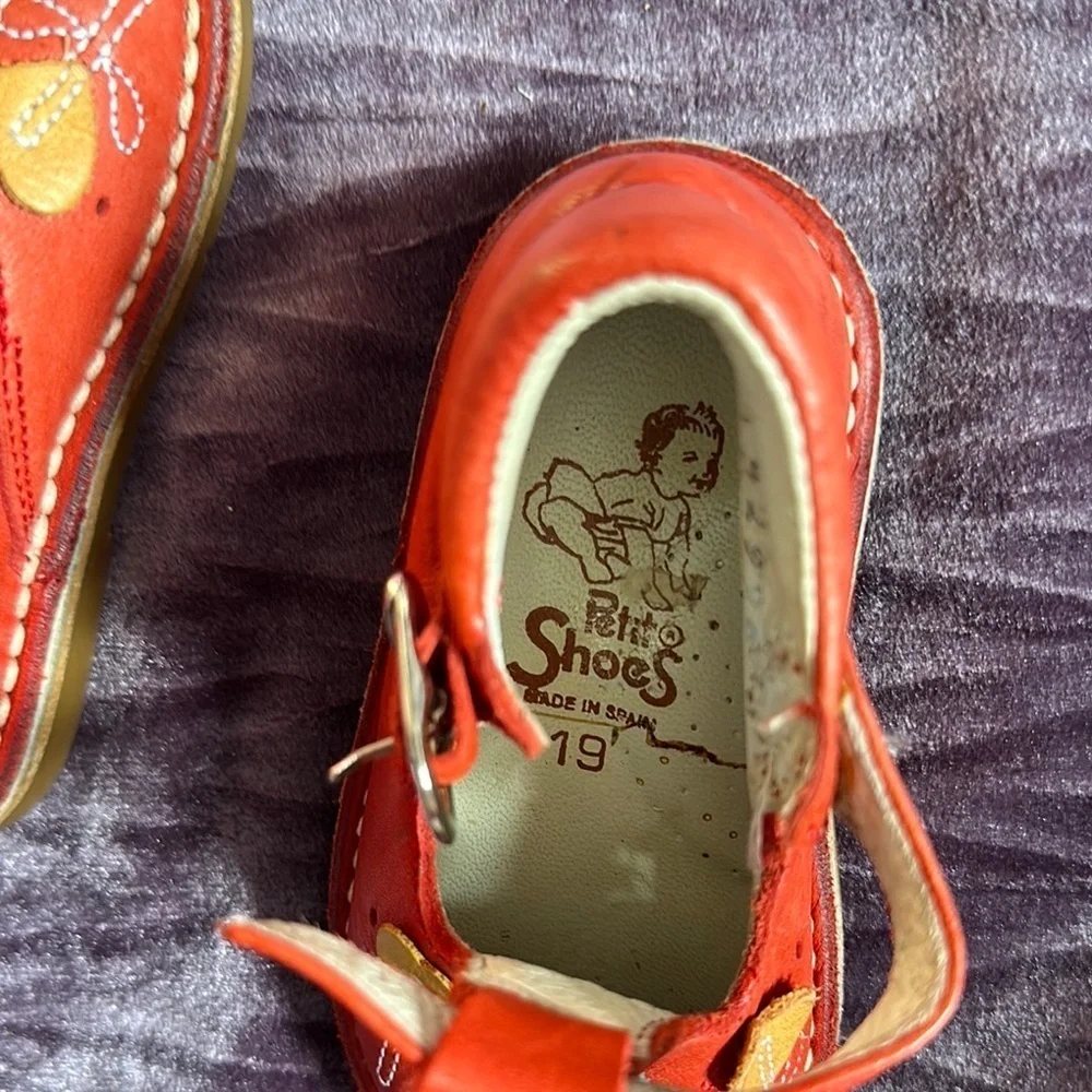 Red and Yellow Dress Shoes with Animal Face Design